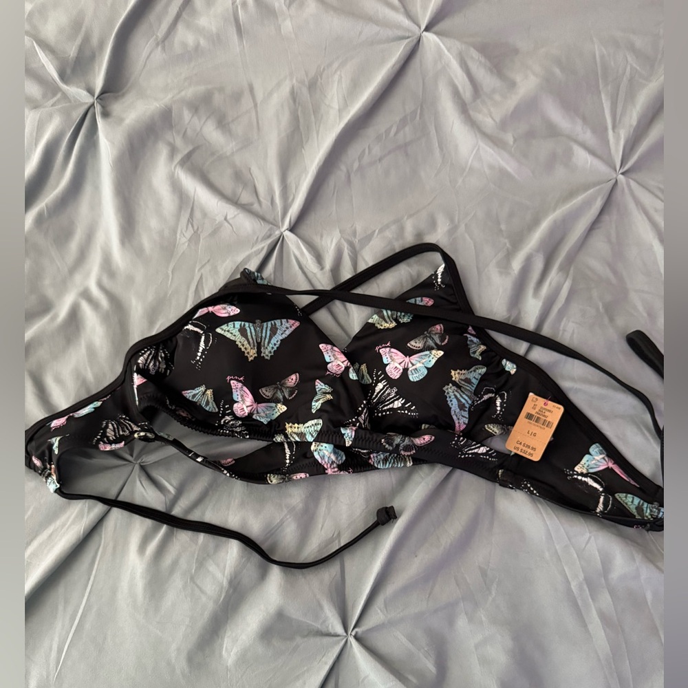 PINK Victoria's Secret Black Butterfly Bikini